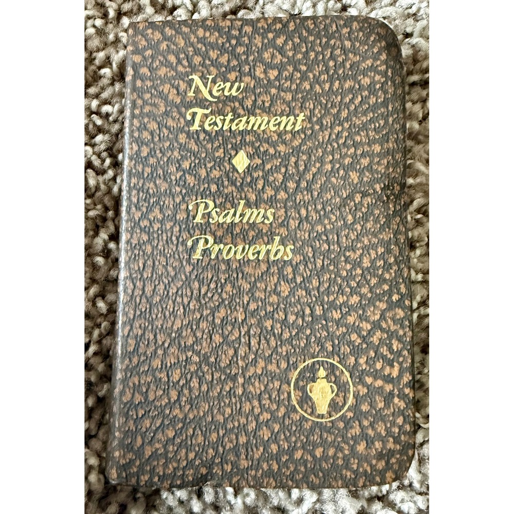 Gideons New Testament Bible Pocket Brown Good Psalms Proverbs 1998